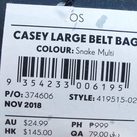 Casey Large Belt Bag Snake Multi Fanny Pack - Picture 5 of 6